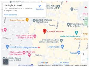 JustRight Scotland map 