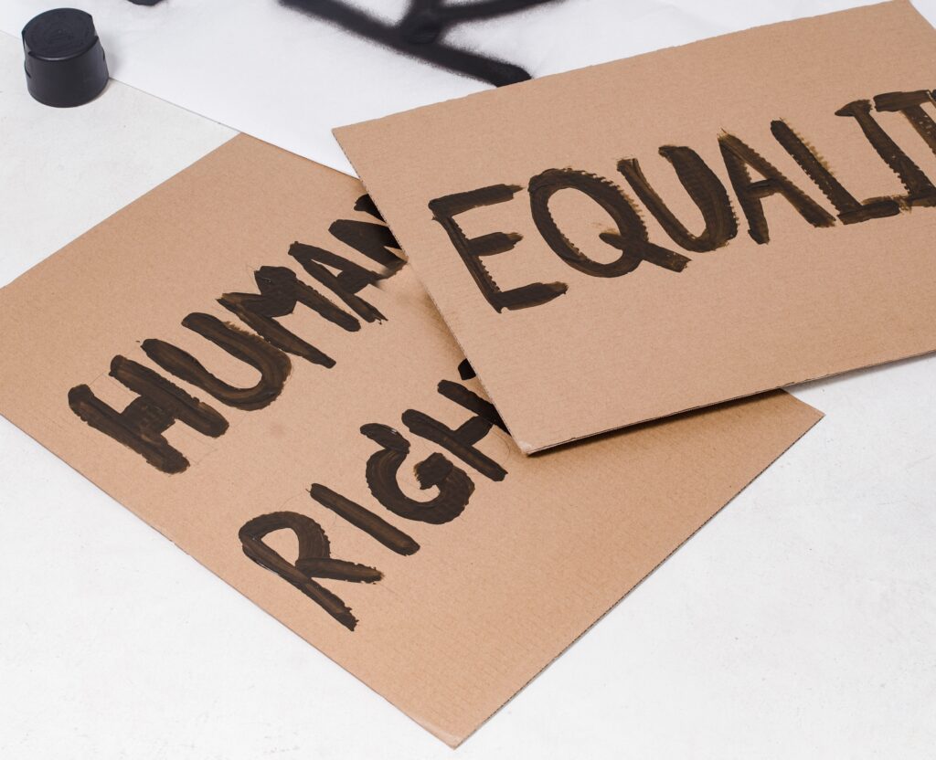 Human Rights and Equality written signs
