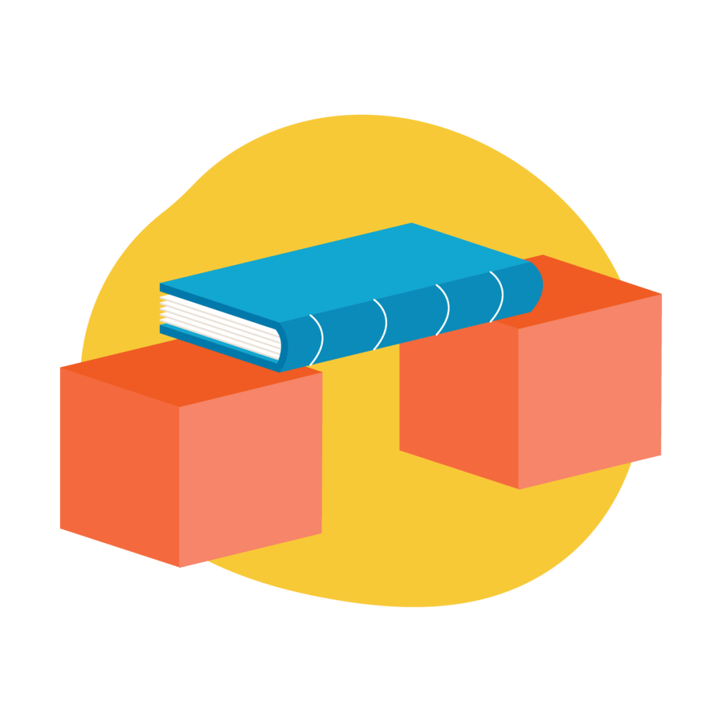 a book in between bricks